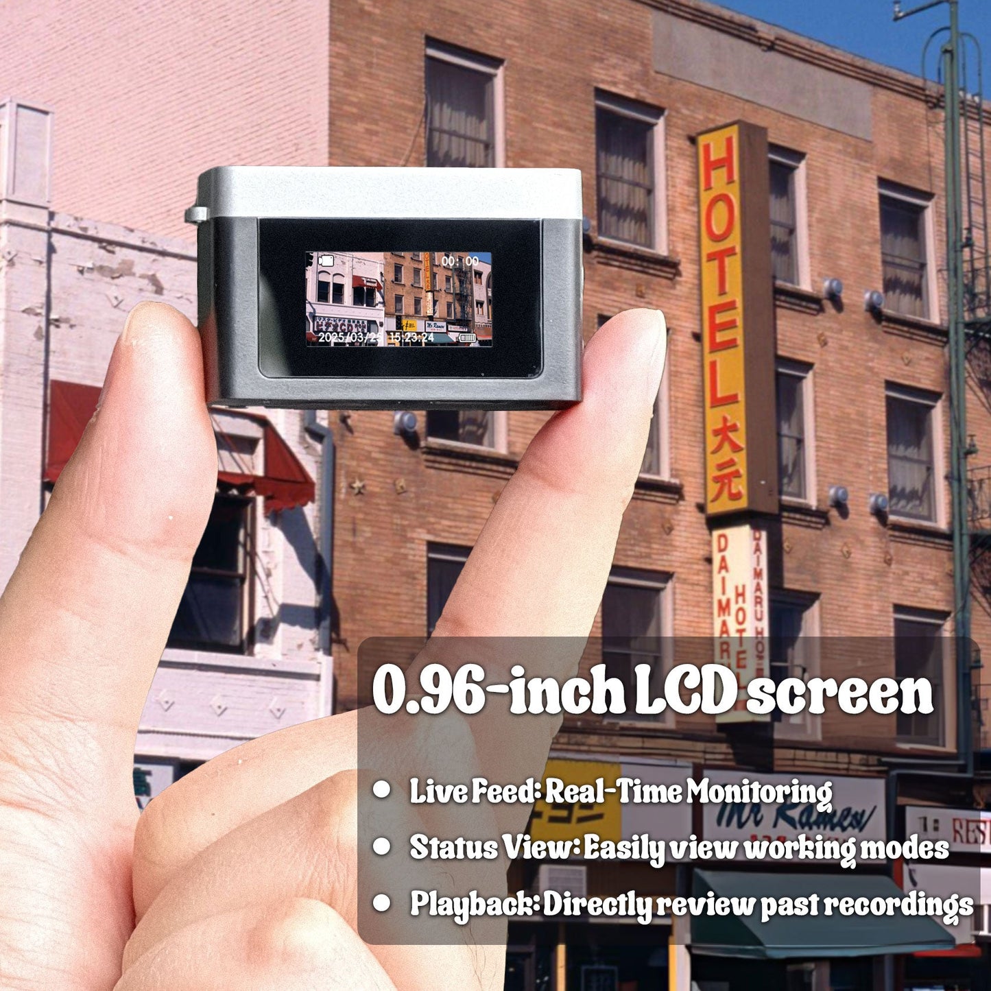 Mini Digital Keychain Camera, Mini Retro Camera, Feel of Old 90s Photographs, Keychain Size, Birthday Gifts, 32GB Included(Black)